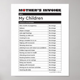 母の日の愛の請求書 – 母のためのギフト ポスター