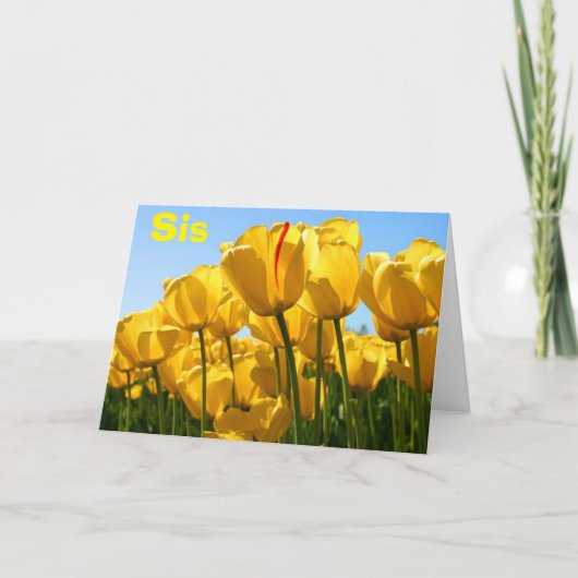 母の日の愛もチューリップの束と症 カード (正面)