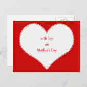 母の日の愛を背景にハート赤 ポストカード (正面/裏面)