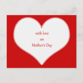 母の日の愛を背景にハート赤 ポストカード (正面)