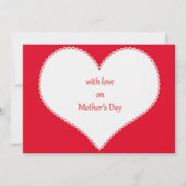 母の日の愛を背景にハート赤 招待状 (正面)