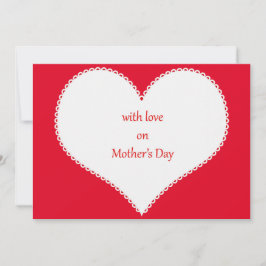 母の日の愛を背景にハート赤 招待状