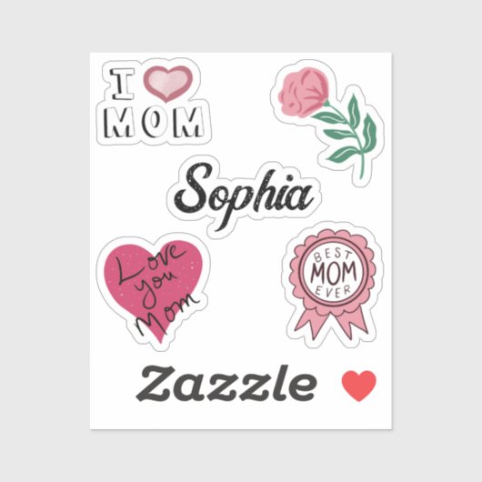 母の日の愛ママのパック シール (シート)