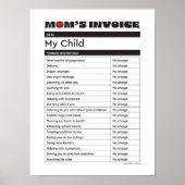 母の日の愛ママ請求書 – ギフト ポスター (正面)
