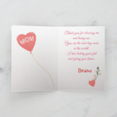 母の日の愛黒ラブラドールレトリバーの犬 カード (内部)