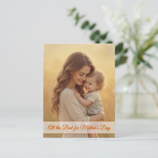 母の日の愛 – 純粋な喜びの瞬間 シーズンポストカード (スタンド正面)
