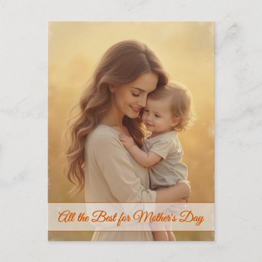 母の日の愛 – 純粋な喜びの瞬間 シーズンポストカード (正面)