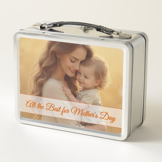 母の日の愛 – 純粋な喜びの瞬間 メタルランチボックス (裏面)