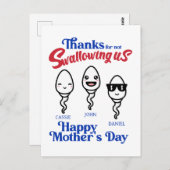 母の日の感謝 あなたが私たちを飲み込んでくれなかったことに  ポストカード (正面/裏面)