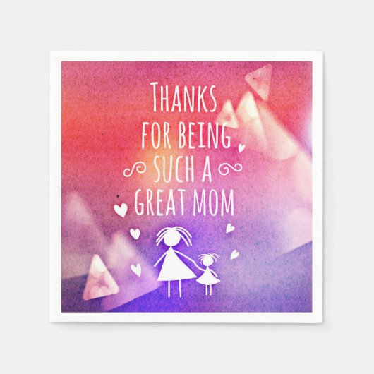 母の日の感謝 スタンダードカクテルナプキン (正面)