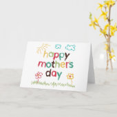 母の日の手描きカード カード (黄色い花)