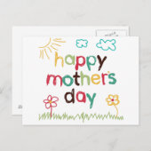 母の日の手書きカード ポストカード (正面/裏面)
