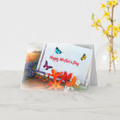 母の日の折りたたみ式グリーティングカード カード (黄色い花)