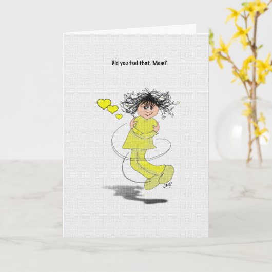 母の日の抱擁 カード (黄色い花)