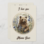 母の日の抱擁:マママベアの愛 サンキューカード (正面/裏面)