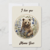 母の日の抱擁:マママベアの愛 サンキューカード (正面)
