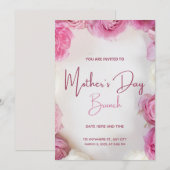 母の日の招待状とお知らせ ピンク 招待状 (正面/裏面)