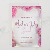 母の日の招待状と発表PInk 招待状 (正面/裏面)