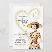 母の日の招待状 – アジアの女性と帽子 招待状 (正面)