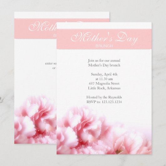 母の日の招待状 招待状 (正面/裏面)