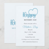 母の日の招待状、母の日のブランチ昼食 招待状 (正面/裏面)