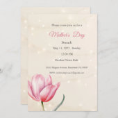 母の日の招待状、母の日のブランチ昼食 招待状 (正面/裏面)