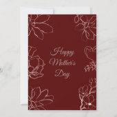 母の日の招待状、母の日のブランチ昼食 招待状 (裏面)