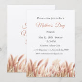 母の日の招待状、母の日のブランチ昼食 招待状 (正面/裏面)