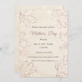 母の日の招待状、母の日のブランチ昼食 招待状 (正面/裏面)