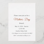 母の日の招待状、母の日のブランチ昼食 箔招待状 (正面)