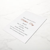 母の日の招待状、母の日のブランチ昼食 箔招待状 (回転した状態)