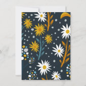 母の日の招待状 – 花とダークブルー (裏面)