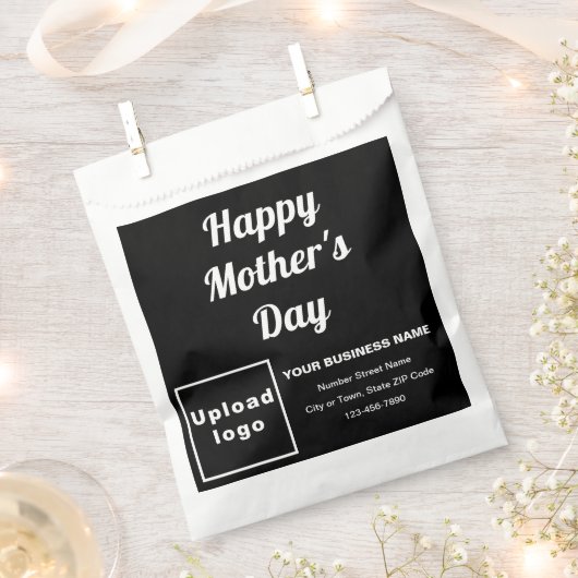 母の日の挨拶と黒のビジネスブランド フェイバーバッグ (クリップ留めされた状態)