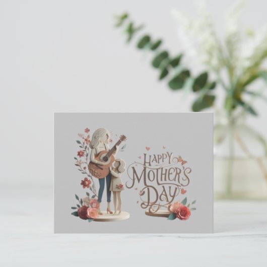 母の日の挨拶はがき ポストカード (スタンド正面)