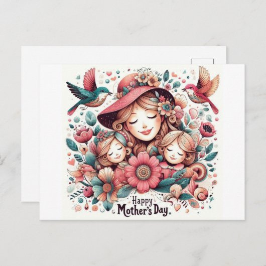 母の日の挨拶はがき ポストカード (正面/裏面)