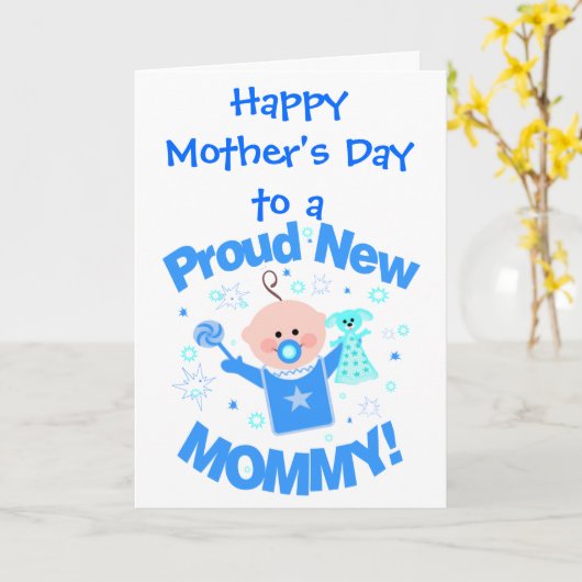 母の日の挨拶カード(男の赤ちゃん) カード (黄色い花)