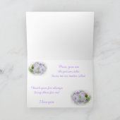 母の日の挨拶状-アフリカバイオレット カード (内部)