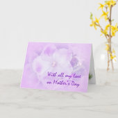 母の日の挨拶状-アフリカバイオレット カード (黄色い花)