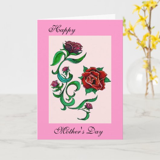 母の日の挨拶状 カード (黄色い花)