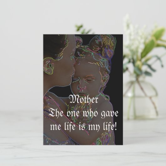 母の日の挨拶状 招待状 (スタンド正面)