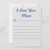 母の日の挨拶状 招待状 (裏面)