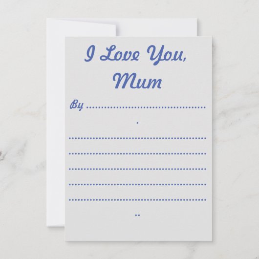 母の日の挨拶状 招待状 (裏面)