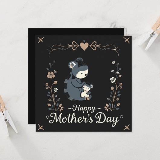 母の日の挨拶 カード (正面/裏面インサイチュ)