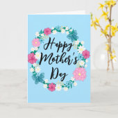 母の日の春の花輪のグリーティングカード カード (黄色い花)