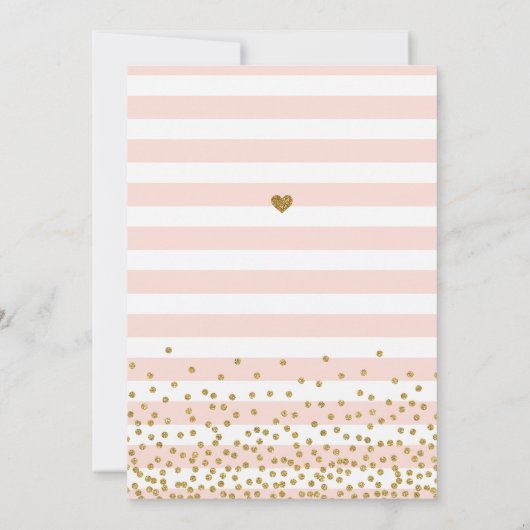 母の日の昼食会のエレガントな赤面のピンクおよび金ゴールド 招待状 (裏面)