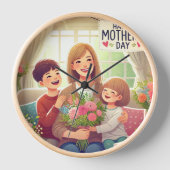 母の日の時計のギフトを歩く 壁時計 (正面)