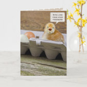 母の日の最初のひよこ カード (黄色い花)