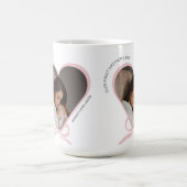 母の日の最初のカスタム写真のラブシェイプ コーヒーマグカップ (中央)