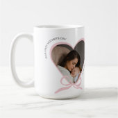 母の日の最初のカスタム写真のラブシェイプ コーヒーマグカップ (左)