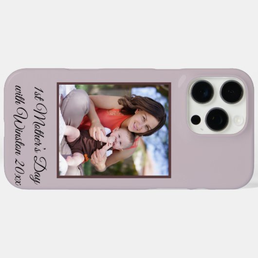 母の日の最初のカスタム文字 Case-Mate iPhoneケース (裏面 (横))